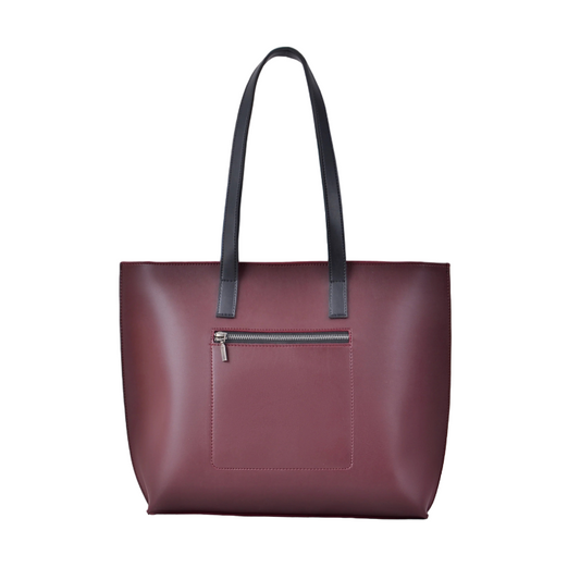 kingta Burgundy Long-Handle Tote Bag