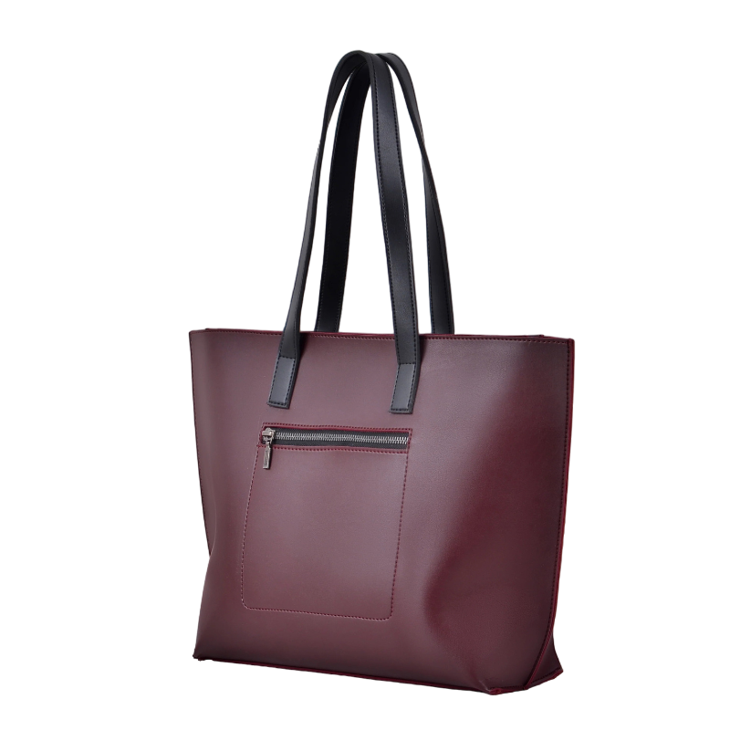 kingta Burgundy Long-Handle Tote Bag